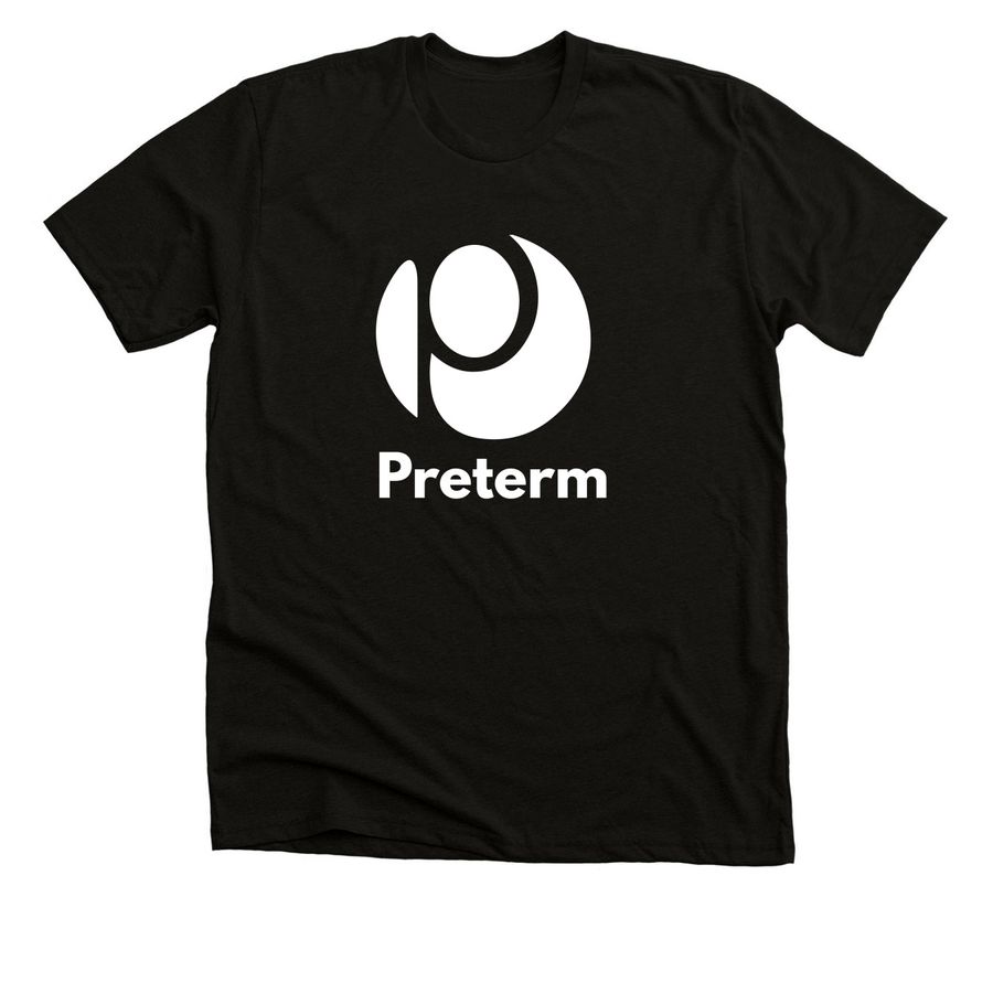 Preterm Logo Tee, a Solid Black Blend Premium Unisex Tee