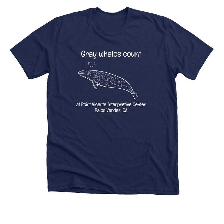 Gray Whales Count, a Solid Navy Blend Premium Unisex Tee