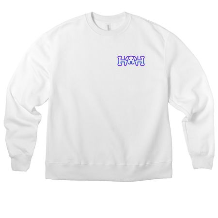 Wag more blue, a White Premium Heavyweight Crewneck Sweatshirt