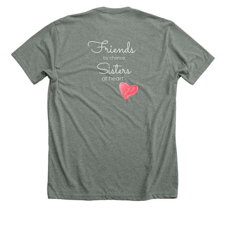 Sisters at Heart, a Deep Heather Premium Unisex Tee (back-view)