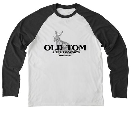 Old Tom & the Lookouts LOGO BIG RABBIT&nbsp;, a Space Black/ Bright White Allmade Eco Triblend Colorblock Raglan Long Sleeve Tee