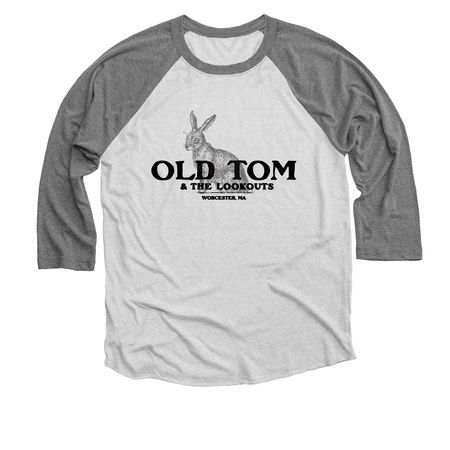 Old Tom & the Lookouts LOGO BIG RABBIT&nbsp;, a Premium Heather and Heather White 3/4 Sleeve Baseball Tee