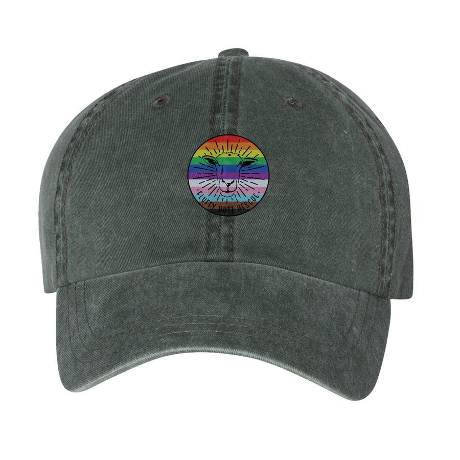 Radiant Goldie LGBTQIA+ hats, a Forest Printed Pigment Dye Baseball Cap