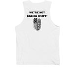 MADA - Make America Decent Again, a White Premium Cotton Tank (back-view)