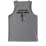 MADA - Make America Decent Again, a Aluminum Grey Allmade Eco Triblend Tank (back-view)