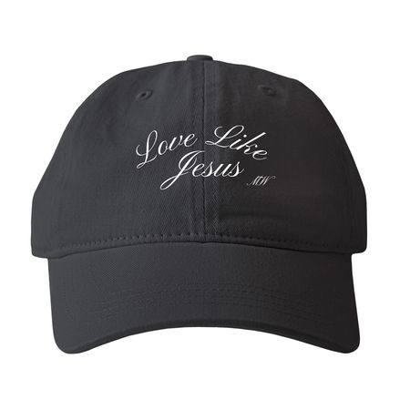 Love like Jesus Hat, a Black Printed Pigment Dye Baseball Cap