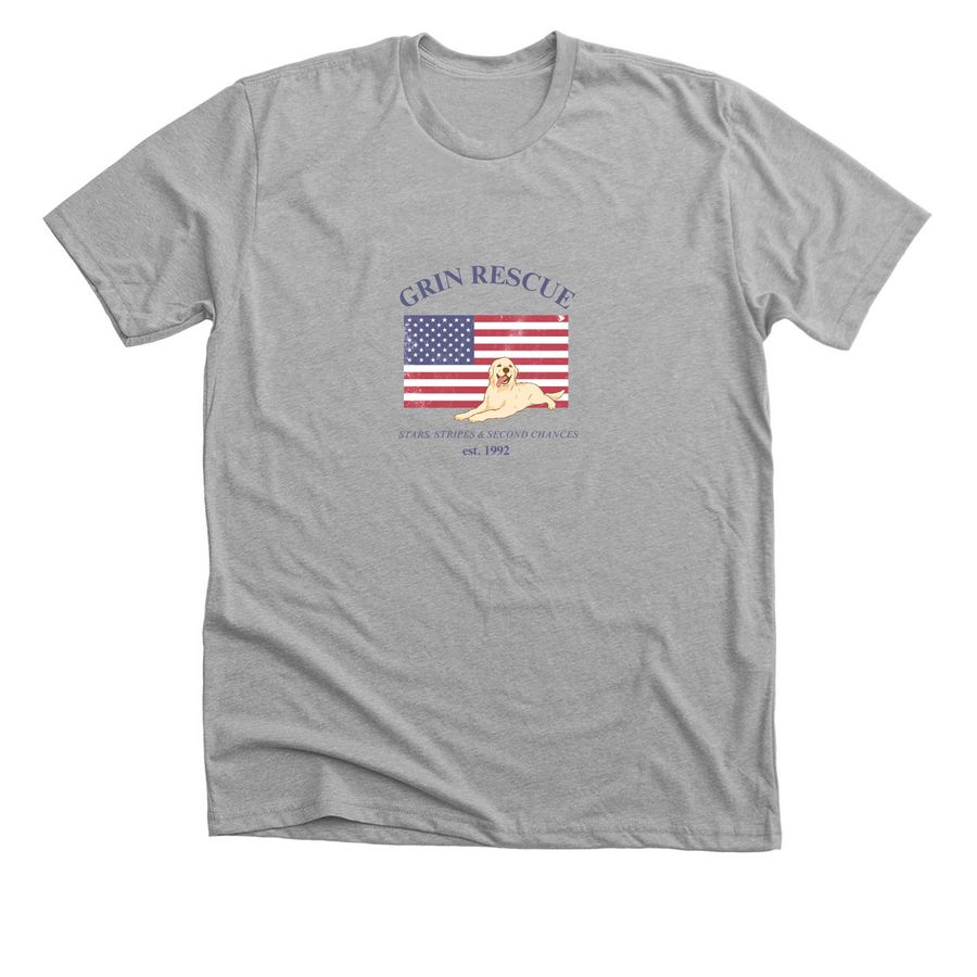 All American Golden - Design 1, a Athletic Heather Premium Unisex Tee