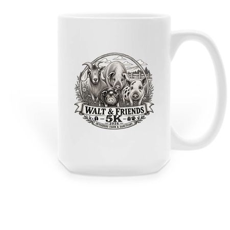 Walt & Friends 5K 2026- Sat, Nov 7, 2026- MUG, a White Large Coffee Mug