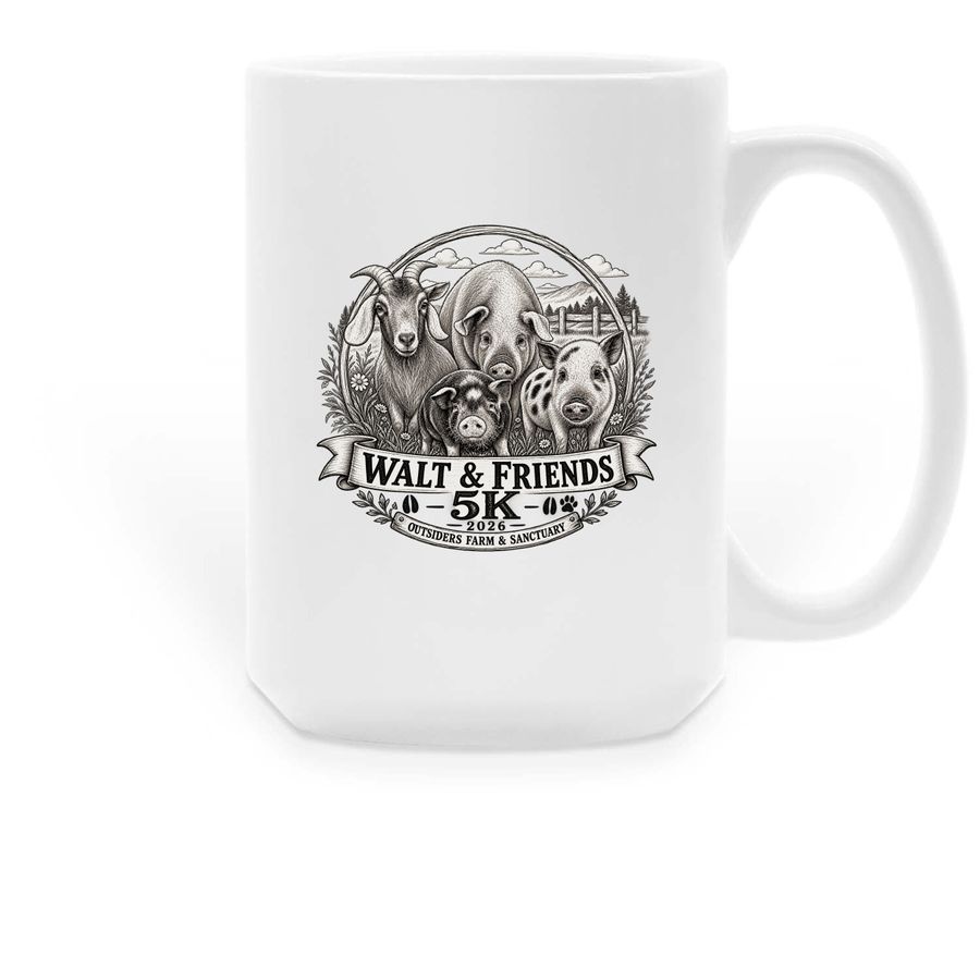Walt & Friends 5K 2026- Sat, Nov 7, 2026- MUG, a White Large Coffee Mug