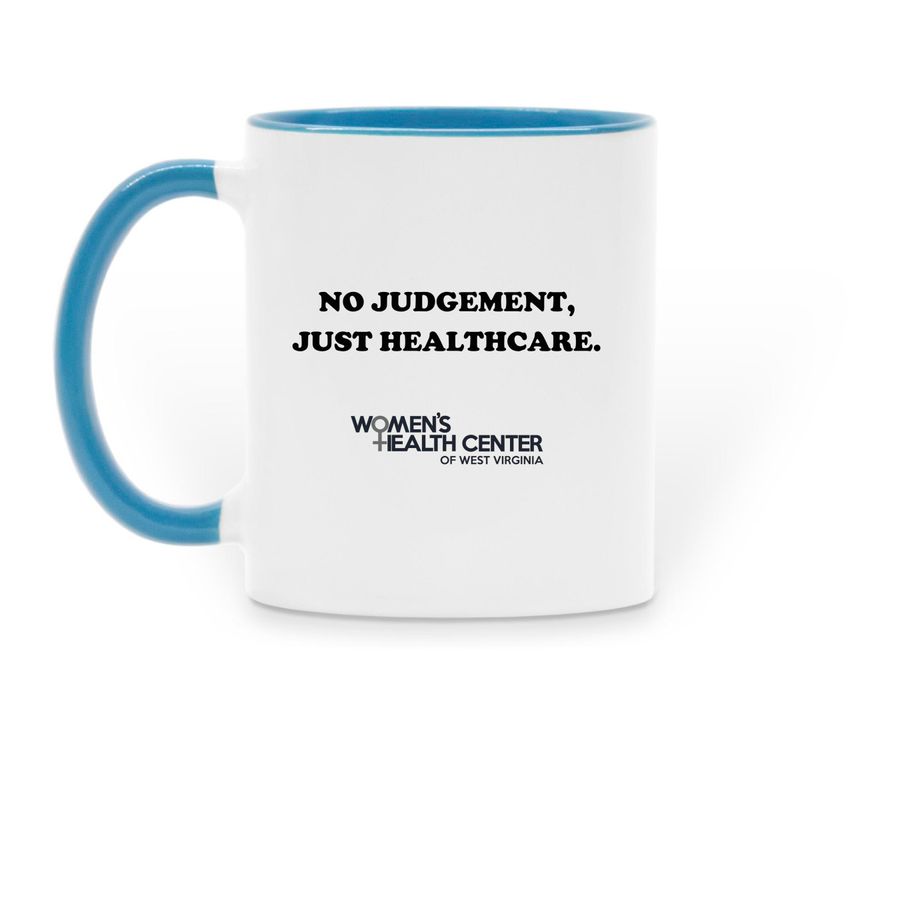 Fierce Ally Mug, a Light Blue Two-Tone Ceramic Mug (back-view)