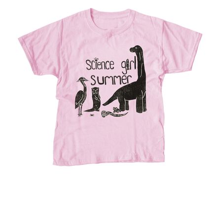 Science Girl Summer, a Light Pink Youth Unisex Tee