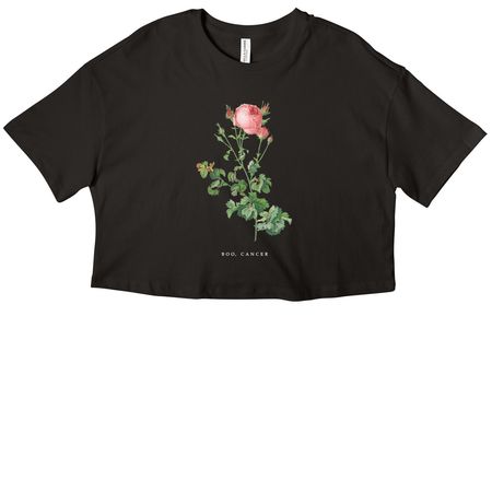 Boo, Cancer (dark colors), a Black Women?s Cropped Cotton Tee