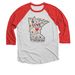 Local Love, a Red and Heather White 3/4 Sleeve Baseball Tee