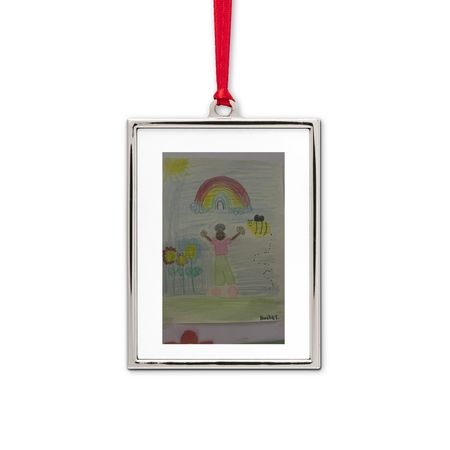 I love being me, a White Silver Portrait Frame Ornament