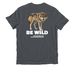 BE WILD Wolf, a Terrain Grey Allmade Organic Cotton Unisex Tee (back-view)