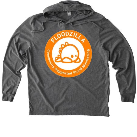 Floodzilla Shirt, a Aluminum Grey Allmade Eco Triblend Hoodie Tee