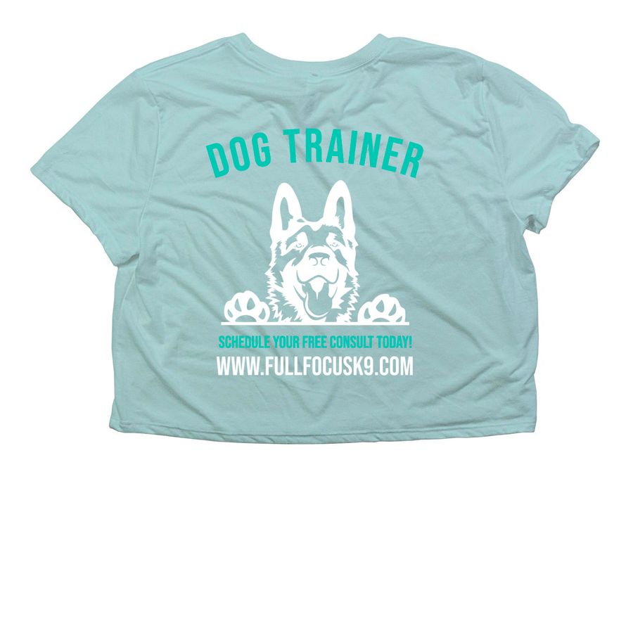 FFK9 Trainers 2025, a Dusty Blue Women?s Flowy Cropped Tee (back-view)