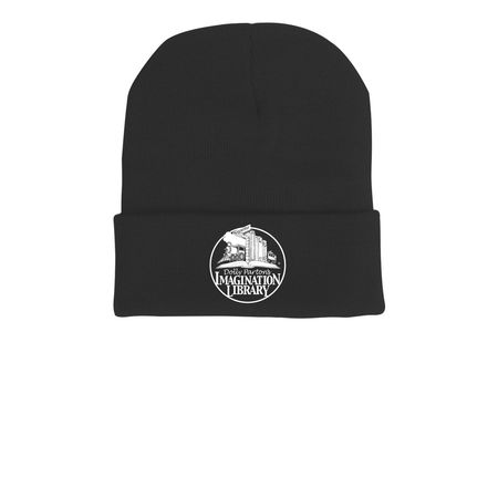 Dolly Parton's Imagination Library Beanies, a Black Printed Cuffed Beanie