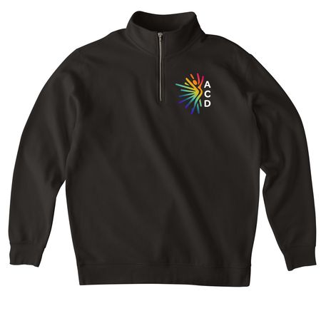 Arvada Center Dance Pride Merch, a Black Midweight Quarter Zip Pullover