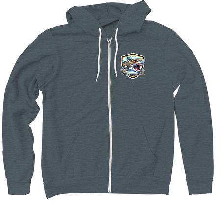 NEGU Shark Dbl, a Heather Slate Zip Up Hoodie
