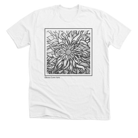 My Flowered Soul in B&W Apparel, a Solid White Blend Premium Unisex Tee