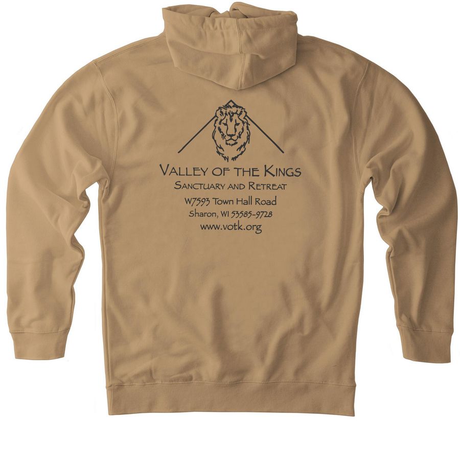 Feral Cats Matter, a Sandstone Heavyweight Pullover Hoodie (back-view)