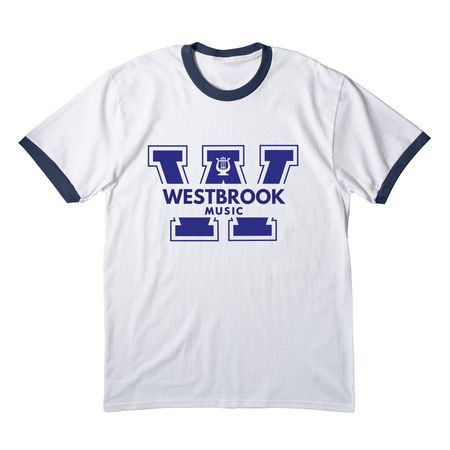 Westbrook Music Tees and Sweatshirts (White), a White/ Navy Cotton Ringer Tee