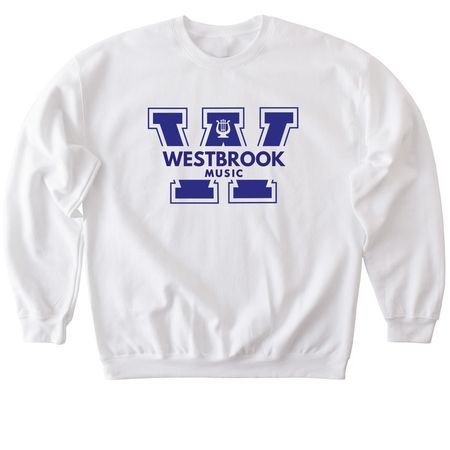 Westbrook Music Tees and Sweatshirts (White), a White Softstyle Crewneck Sweatshirt