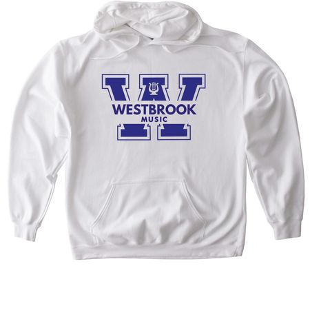Westbrook Music Tees and Sweatshirts (White), a White Gildan Softstyle Pullover Hoodie