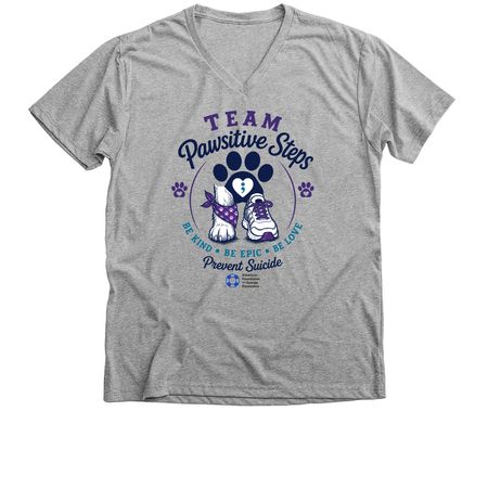 Team Pawsitive Steps&nbsp;, a Athletic Heather Premium V-Neck Tee