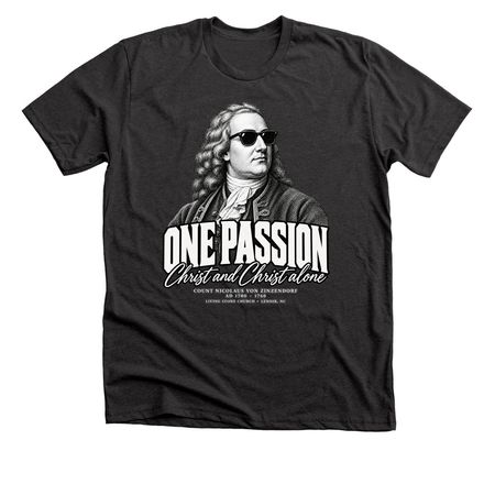 ONE PASSION ? Zinzendorf Tee, a Dark Grey Heather Premium Unisex Tee