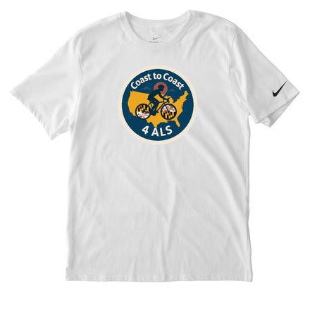 C2C4ALS White Jersey "End ALS", a White Nike Dri-FIT Jersey Blend Performance Tee