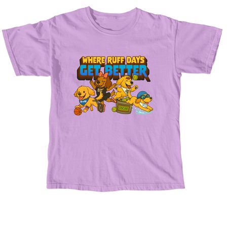Where Ruff Days Get Better, a Neon Violet Comfort Colors Unisex Tee