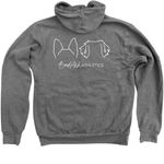 Puppy Ears, a Deep Heather Zip Up Hoodie (back-view)