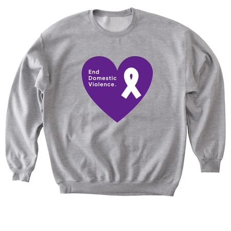End Domestic Violence, a Sport Grey Softstyle Crewneck Sweatshirt