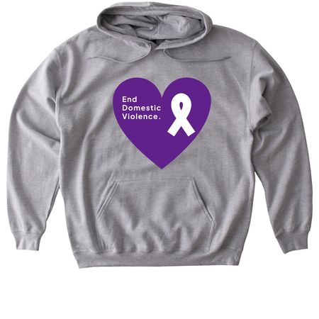 End Domestic Violence, a Sport Grey Gildan Softstyle Pullover Hoodie