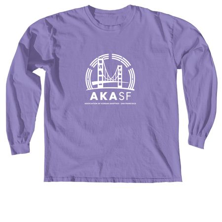 AKASF Association of Korean Adoptees SF, a Violet Comfort Colors Long Sleeve Tee