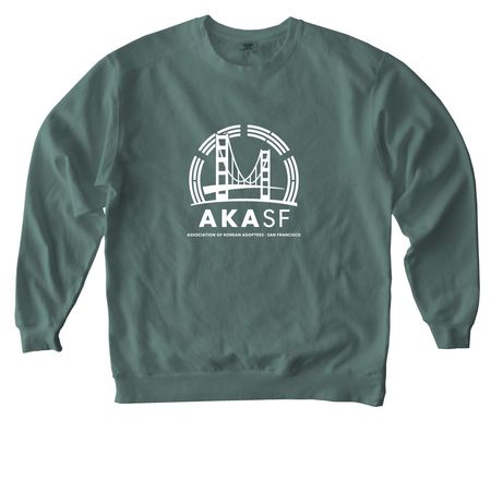 AKASF Association of Korean Adoptees SF, a Blue Spruce Comfort Colors Crewneck Sweatshirt