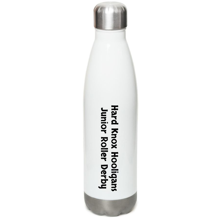 Water Bottle, a White Stainless Steel Water Bottle