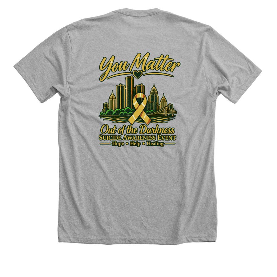 City of Detroit, a Athletic Heather Premium Unisex Tee (back-view)