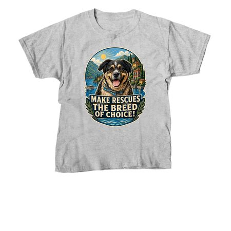 Make Rescues The Breed Of Choice, a Sport Grey Youth Unisex Tee