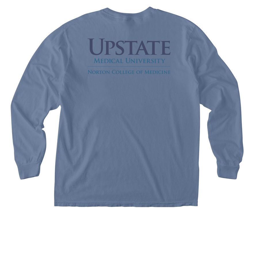 Comfort Colors 2, a Blue Jean Comfort Colors Long Sleeve Pocket Tee (back-view)