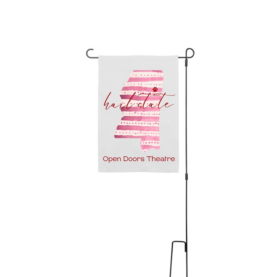 Warren "Starkville, MS" Flag, a White 12" x 18" Yard Flag with Stake