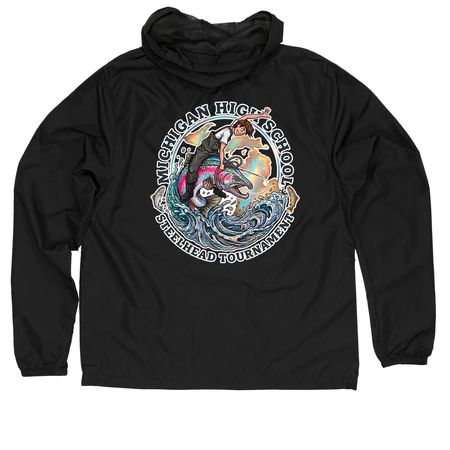 MHSST Jacket Logo Front/Back - Male, a Black Quarter-Zip Windbreaker (back-view)