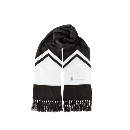 Fringe benefits, a Black/ White Two-Tone Gameday Scarf