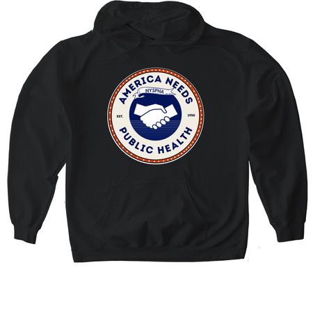 America Needs Public Health, a Black Gildan Softstyle Pullover Hoodie