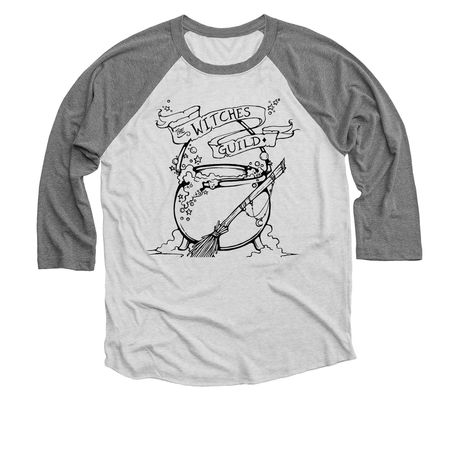 Witches Guild Shirts, a Premium Heather and Heather White 3/4 Sleeve Baseball Tee
