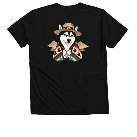 New Mexican Husky II, a Solid Black Blend Premium V-Neck Tee