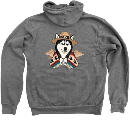 New Mexican Husky II, a Deep Heather Zip Up Hoodie