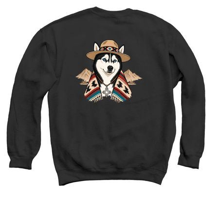New Mexican Husky II, a Black Crewneck Sweatshirt